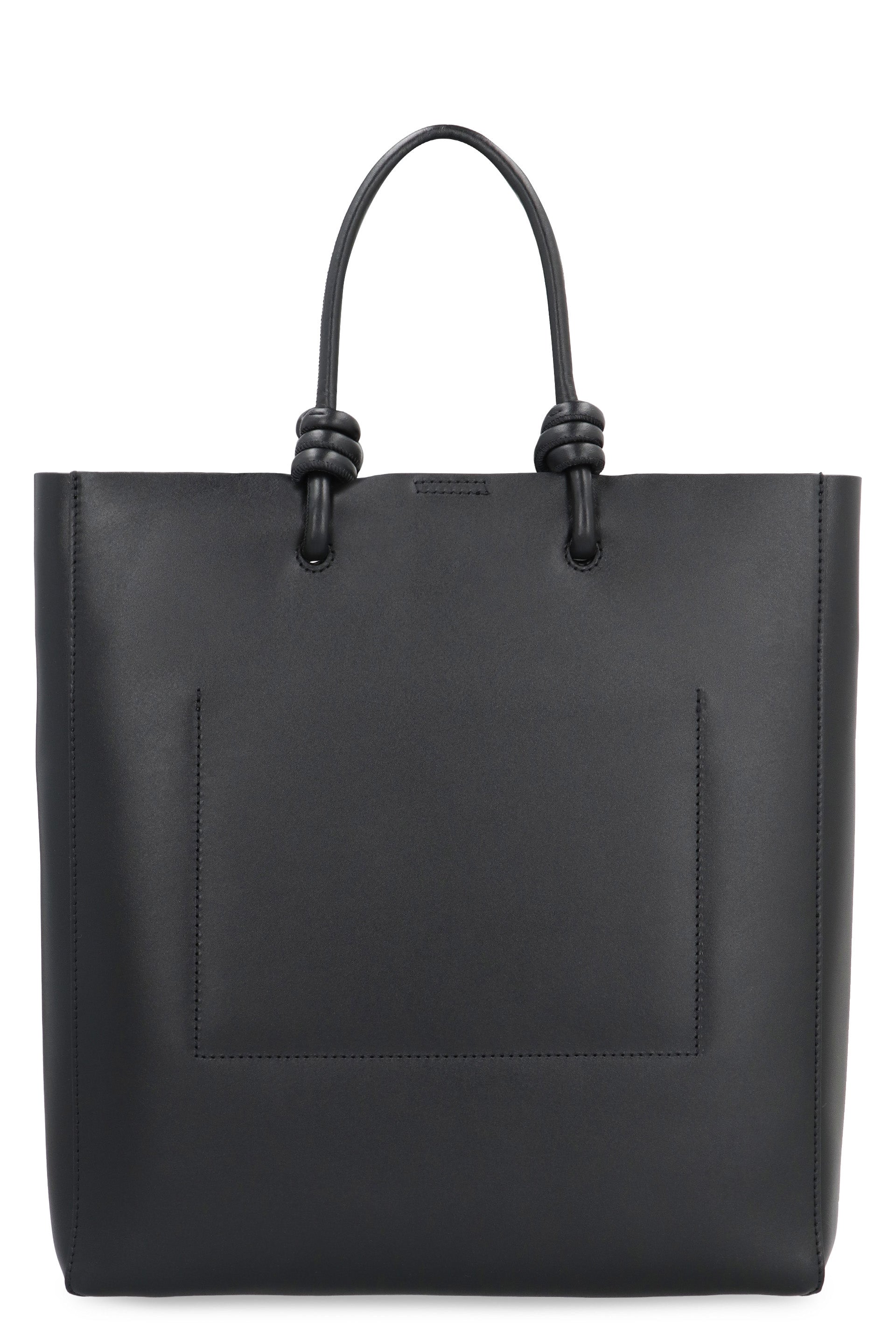 JIL SANDER Smooth Calfskin Tote Handbag - 26 x 28 x 7 cm