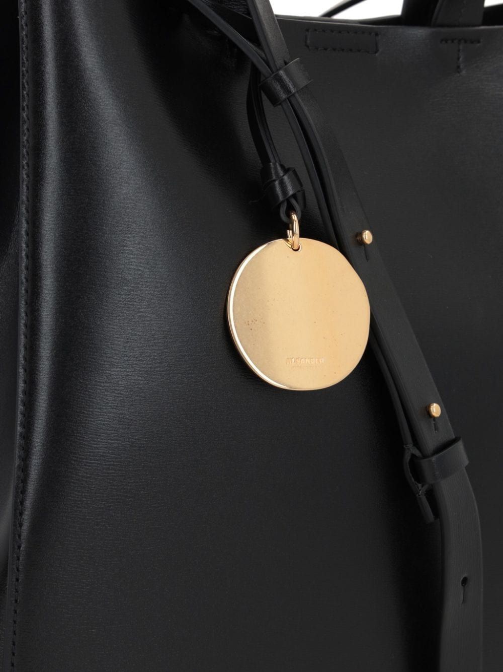 JIL SANDER Sleek Bond S Mini Tote Handbag with Golden Logo