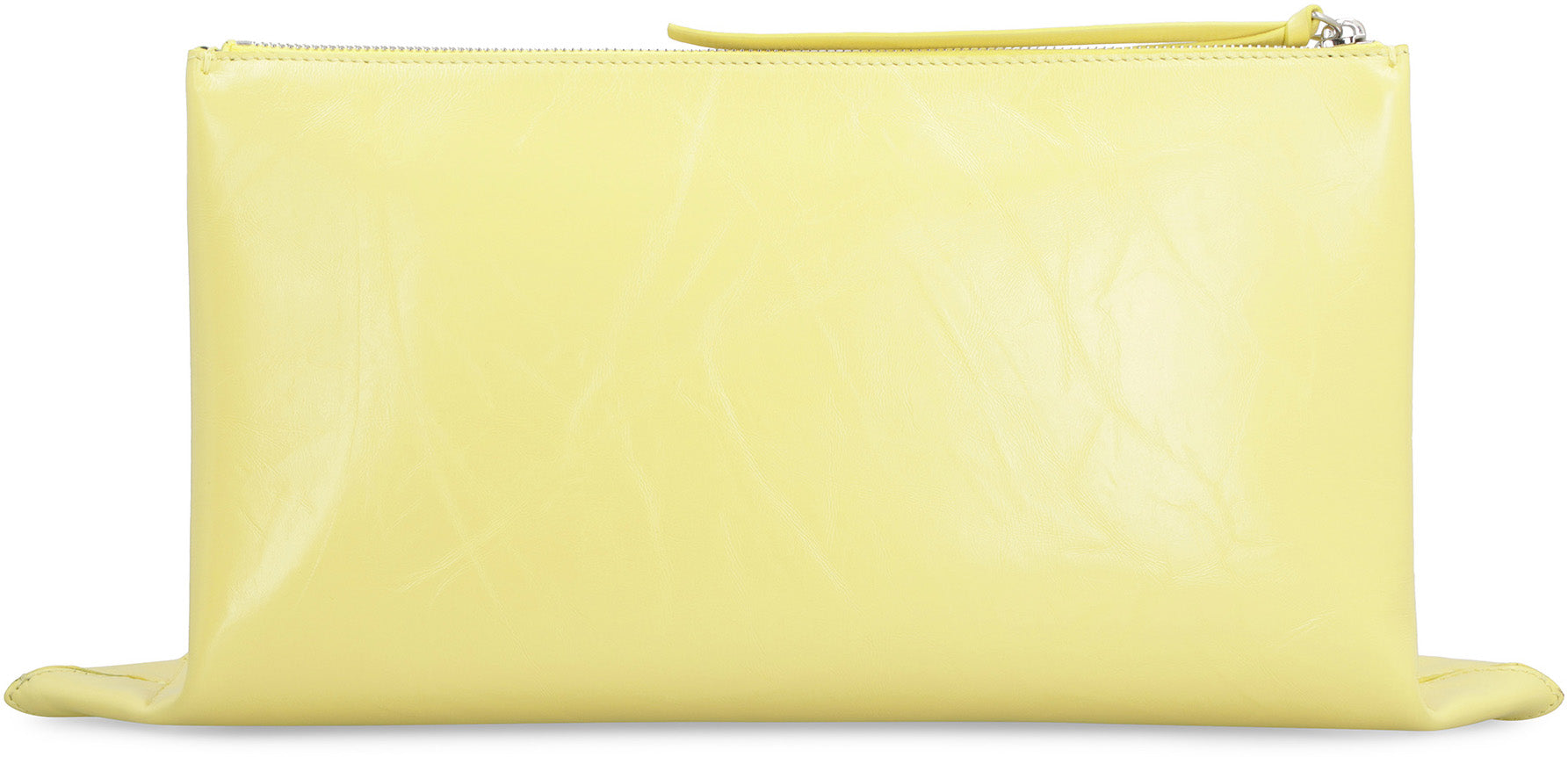 JIL SANDER Leather Clutch with Zip Closure - 43 cm x 23 cm