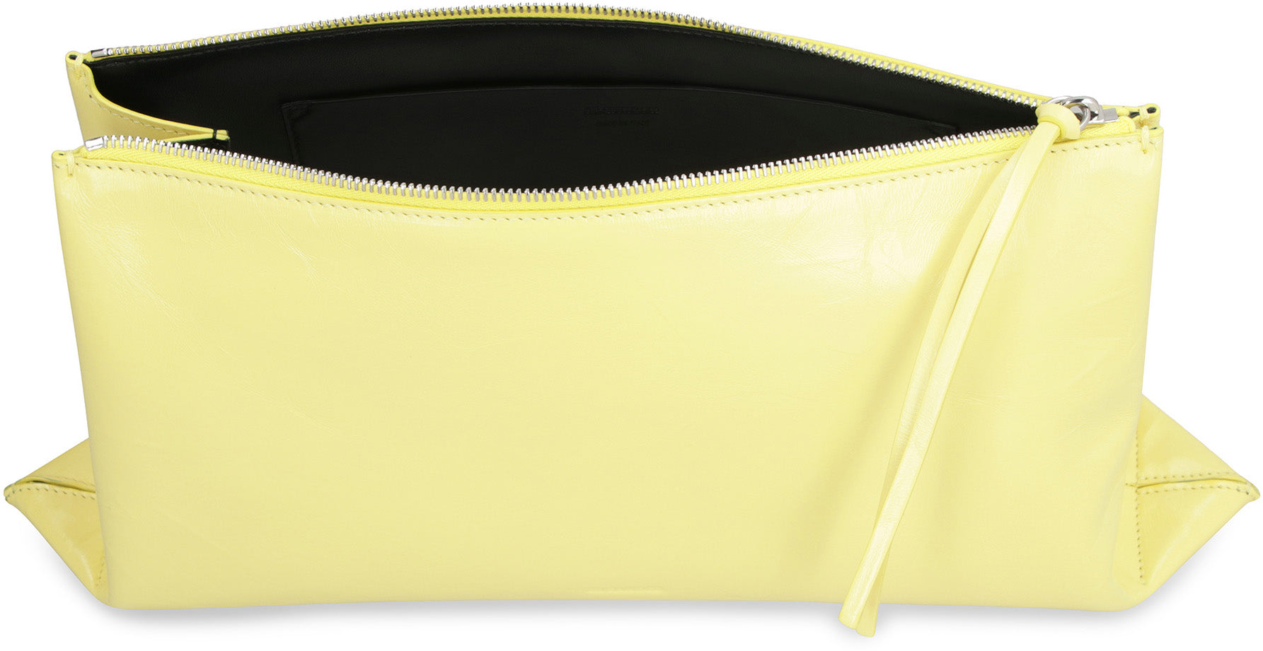 JIL SANDER Leather Clutch with Zip Closure - 43 cm x 23 cm