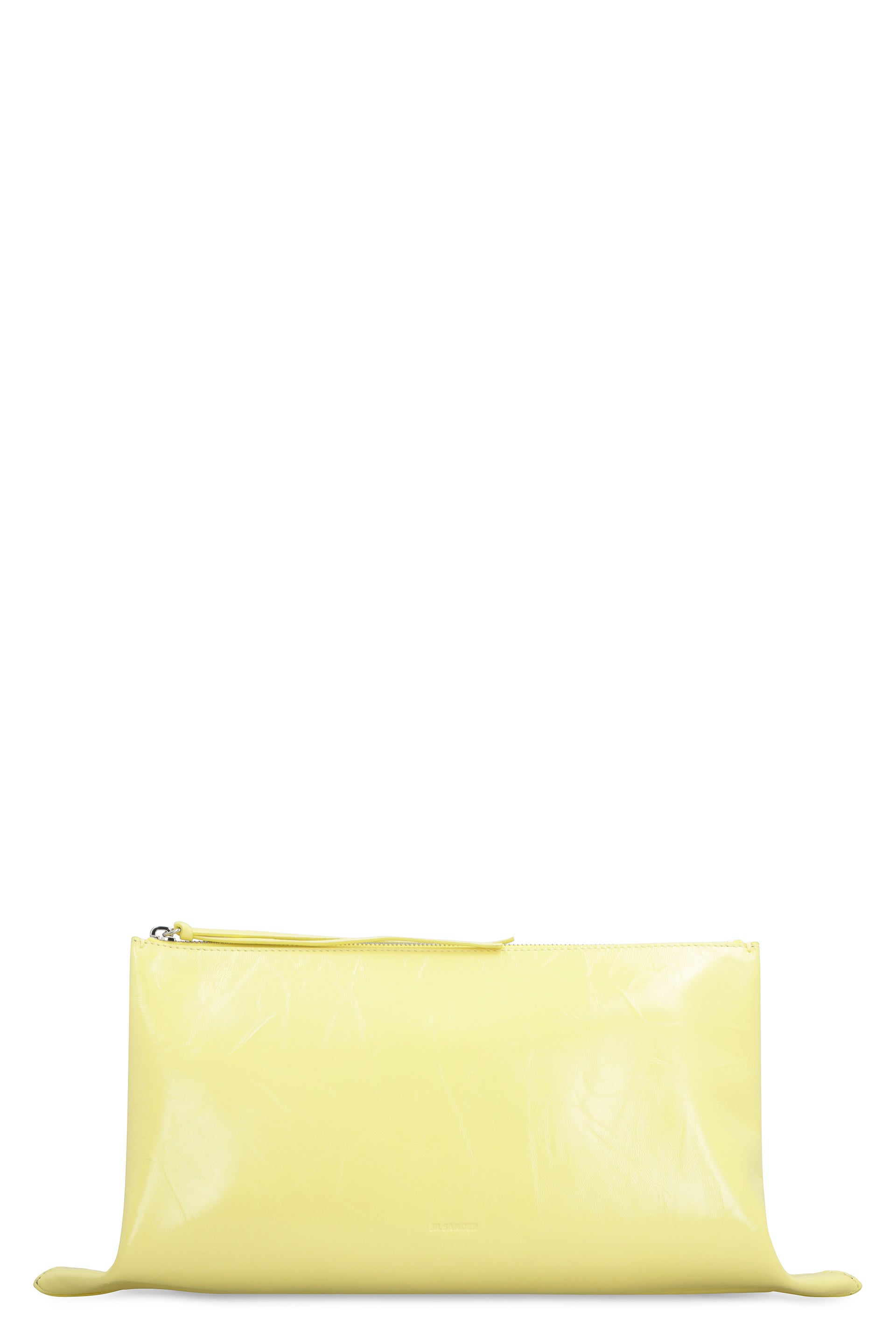 JIL SANDER Leather Clutch with Zip Closure - 43 cm x 23 cm