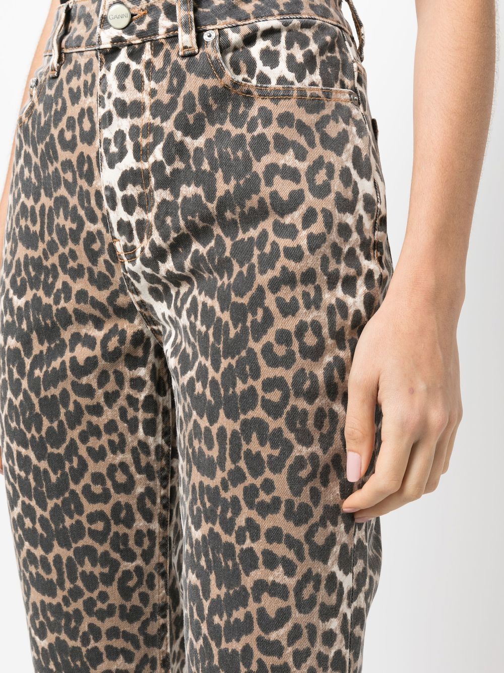 GANNI Leopard Print Betzy Jeans - Size 27