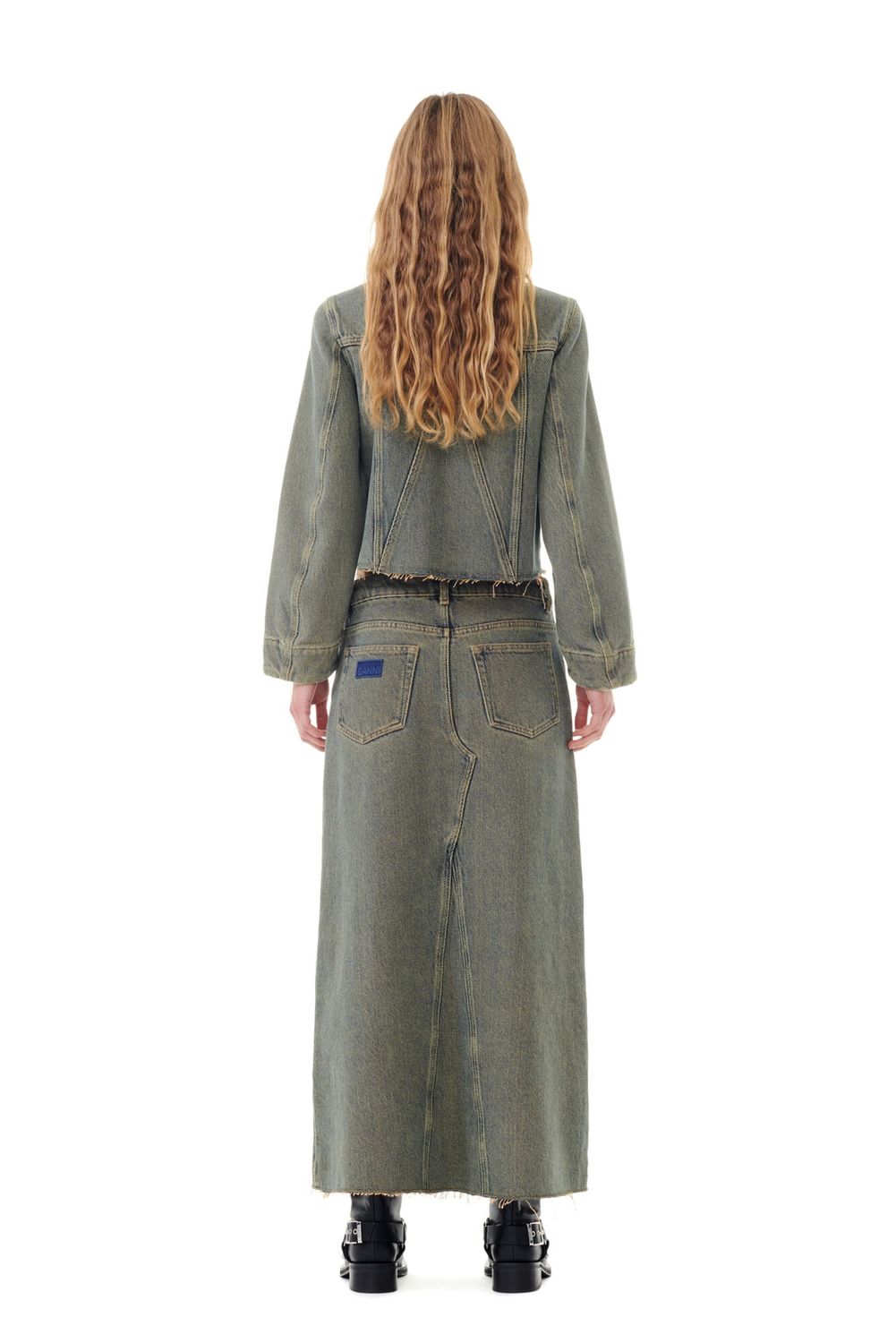 GANNI Maxi Skirt in 100% Organic Cotton - Size 38 FR