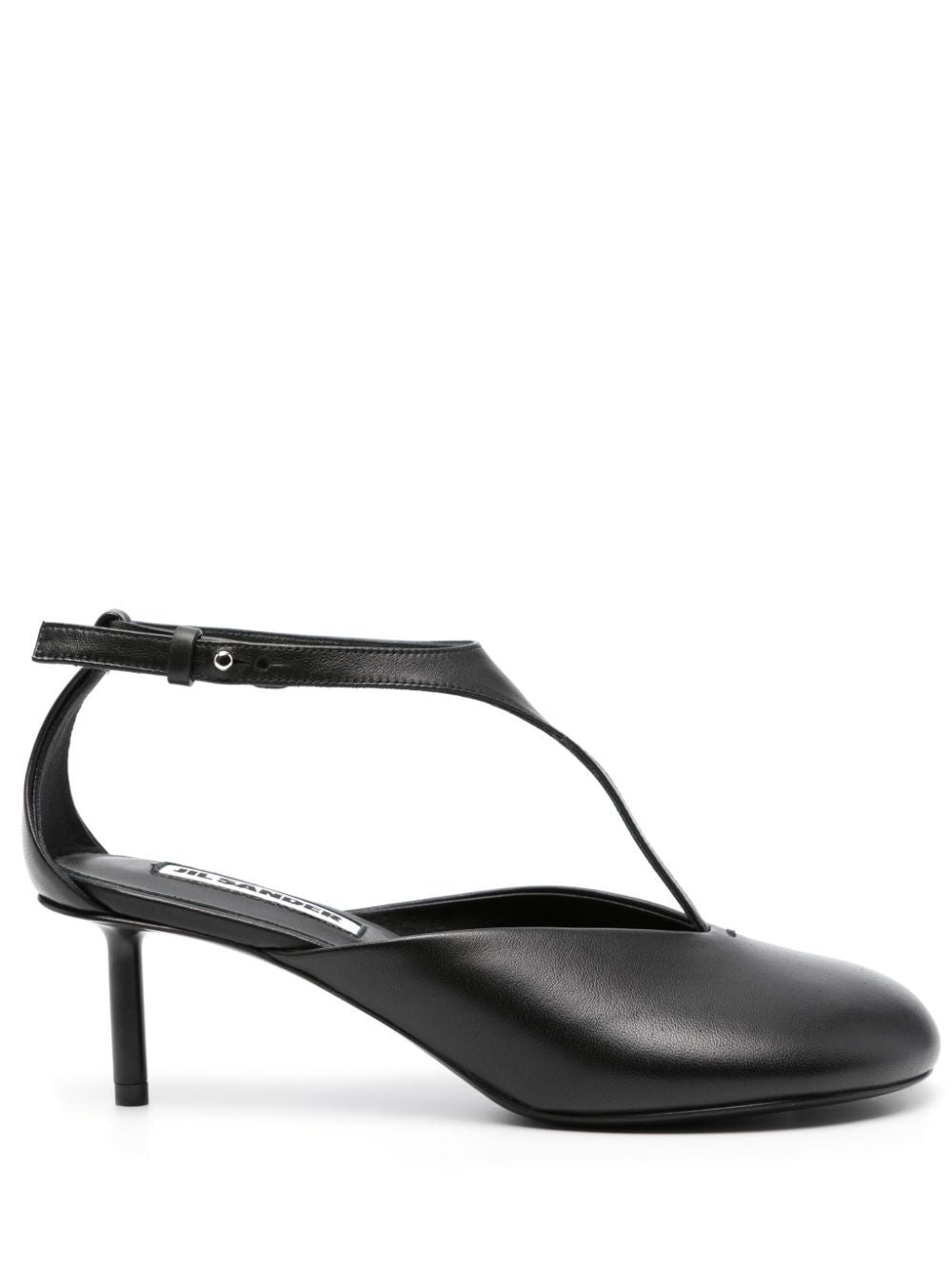JIL SANDER Leather Pumps with Adjustable Strap - 4 cm Heel