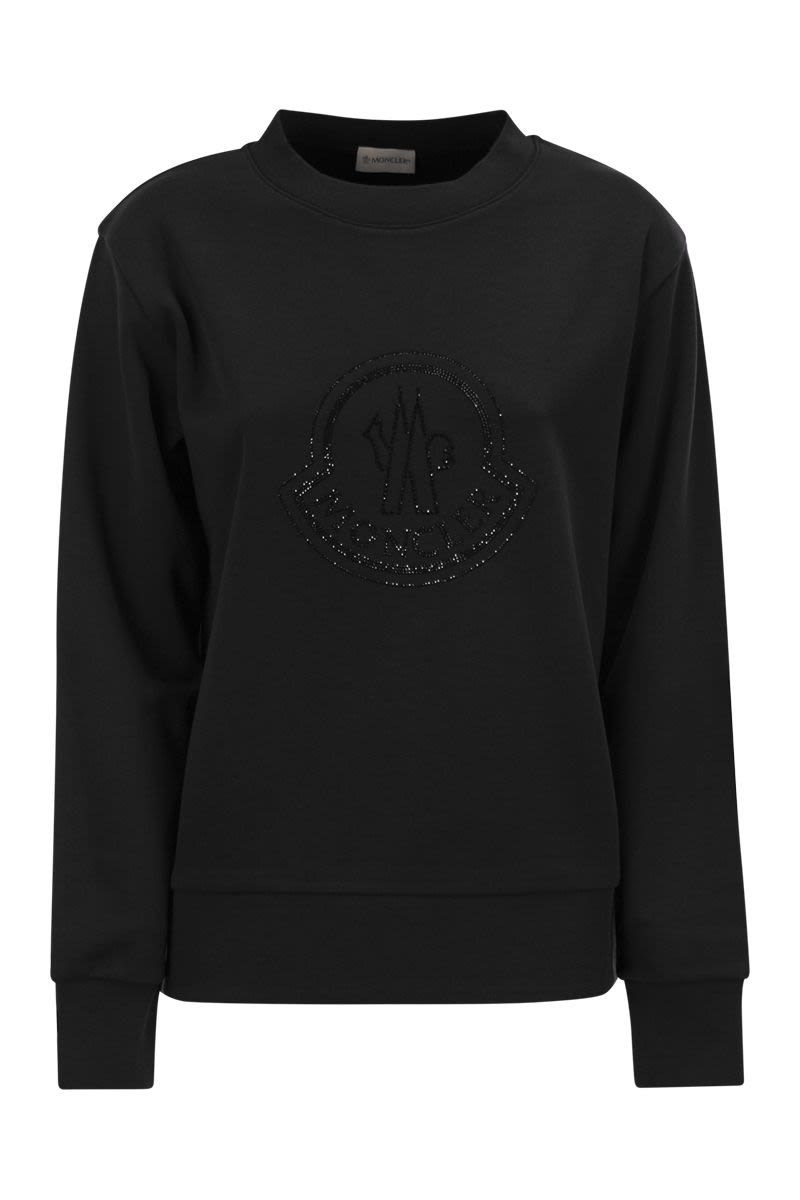 MONCLER Feminine Logo Sweatshirt with Crystals