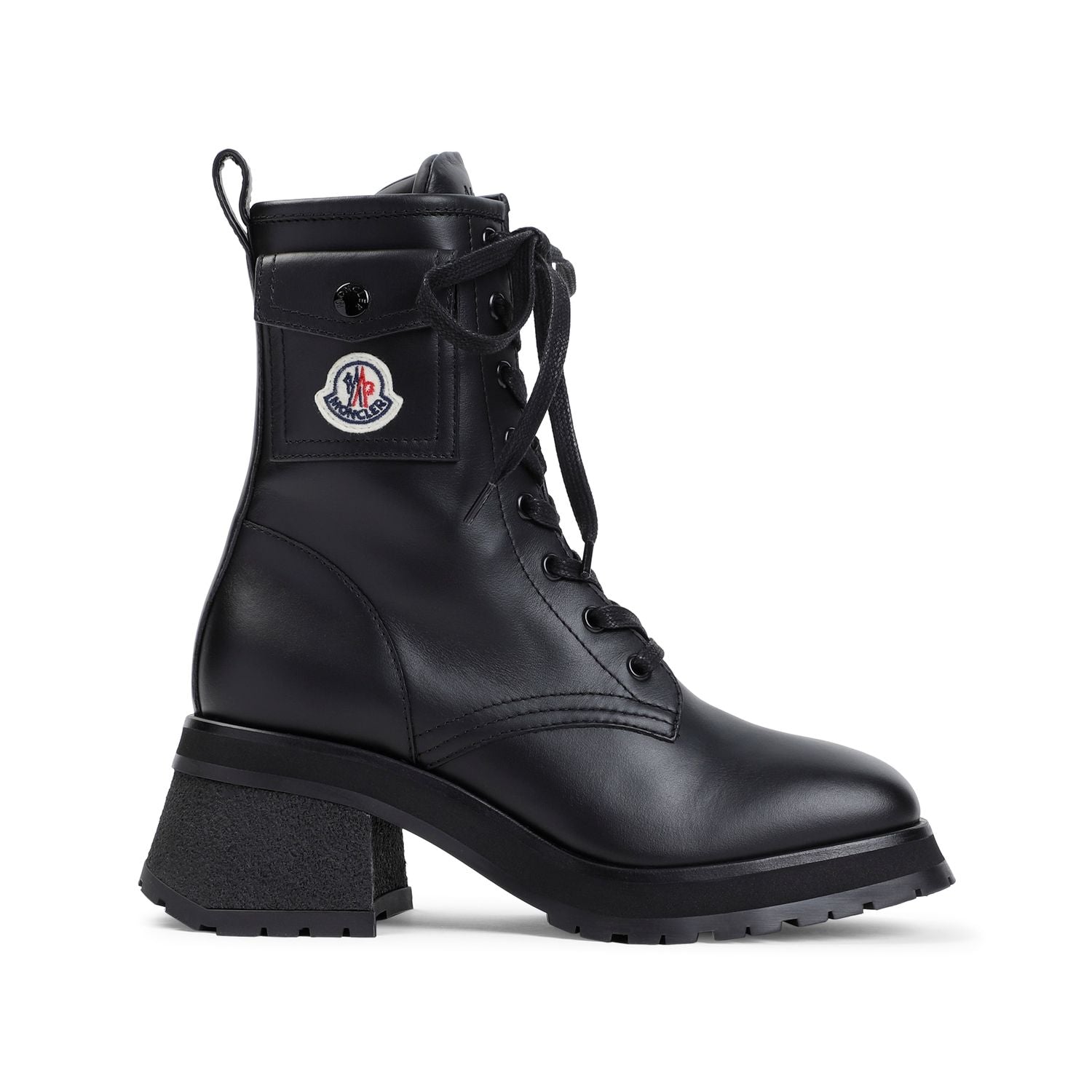 MONCLER Lace-Up Leather Ankle Boots