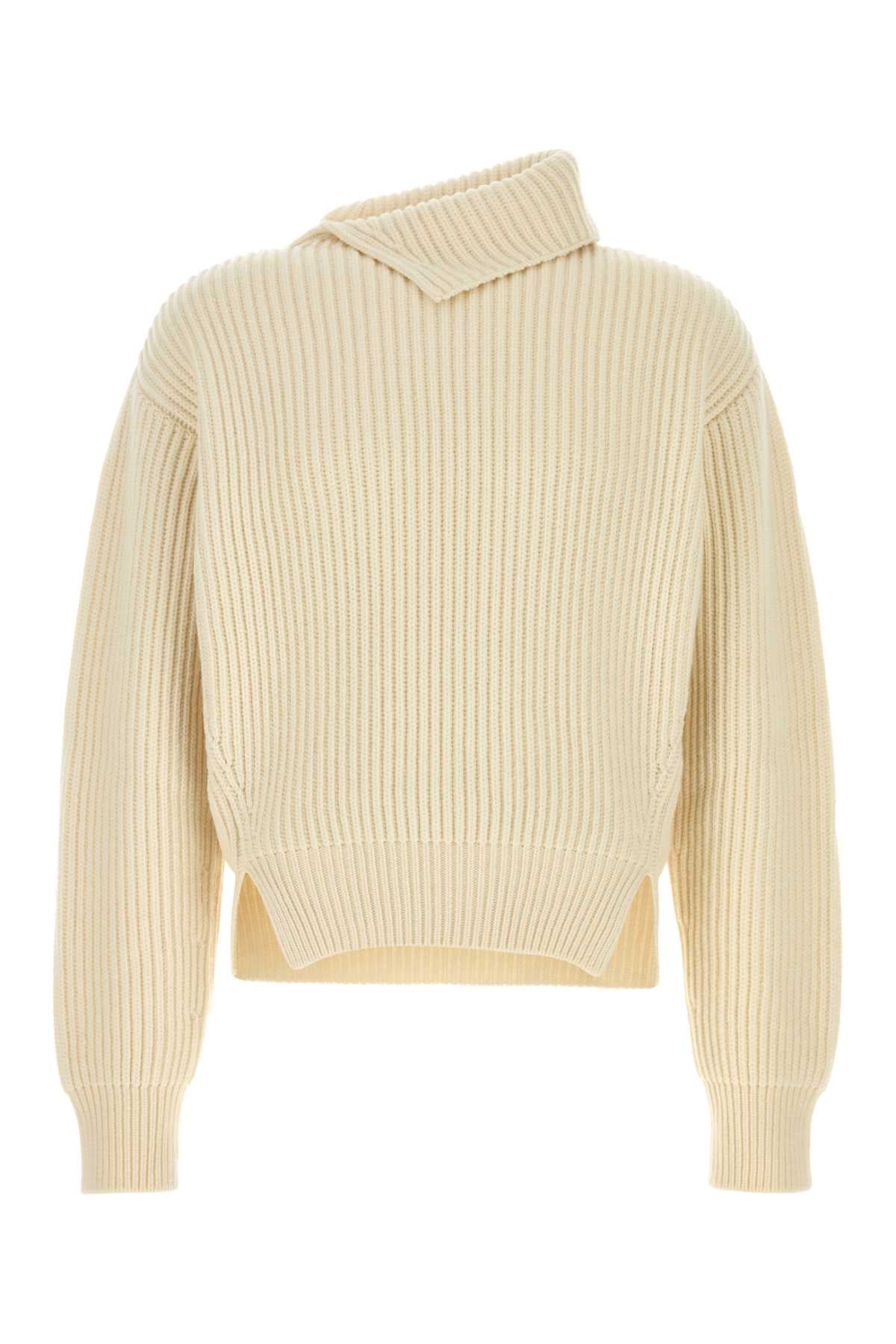 JIL SANDER Men's Wool Sweater - Long Sleeve High Neck Jumper