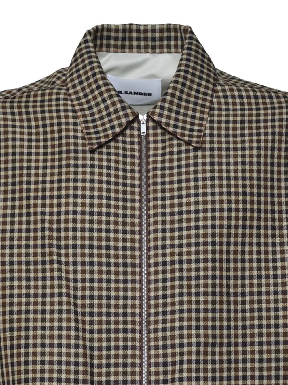 JIL SANDER Plaid Overshirt with Zipper Front Closure for Men