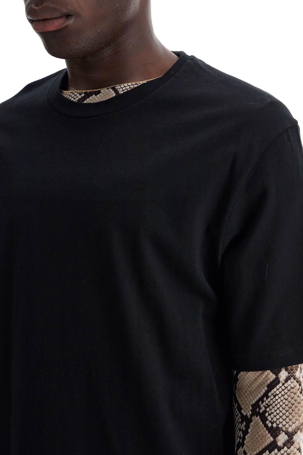 JIL SANDER Crew Neck T-Shirt with Seasonal Print on the Back