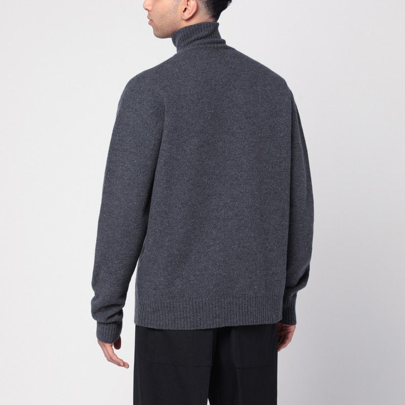 JIL SANDER Men's High Collar Wool Turtleneck Sweater