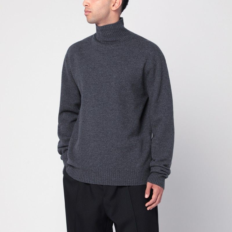 JIL SANDER Men's High Collar Wool Turtleneck Sweater
