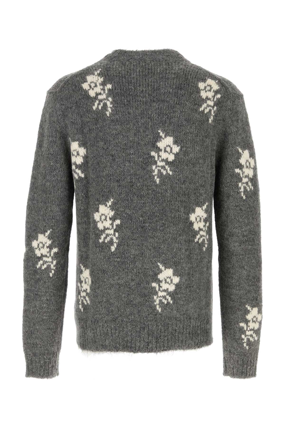 JIL SANDER Floral Embroidered Alpaca Blend Sweater - Men’s L