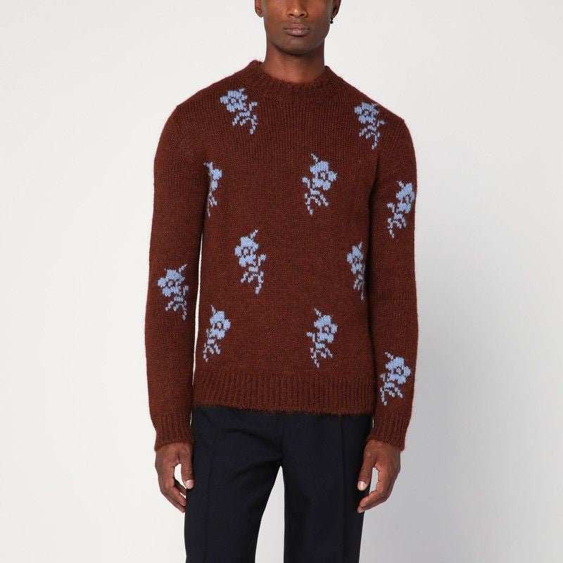 JIL SANDER Embroidered Alpaca Blend Round-Neck Sweater - Men's