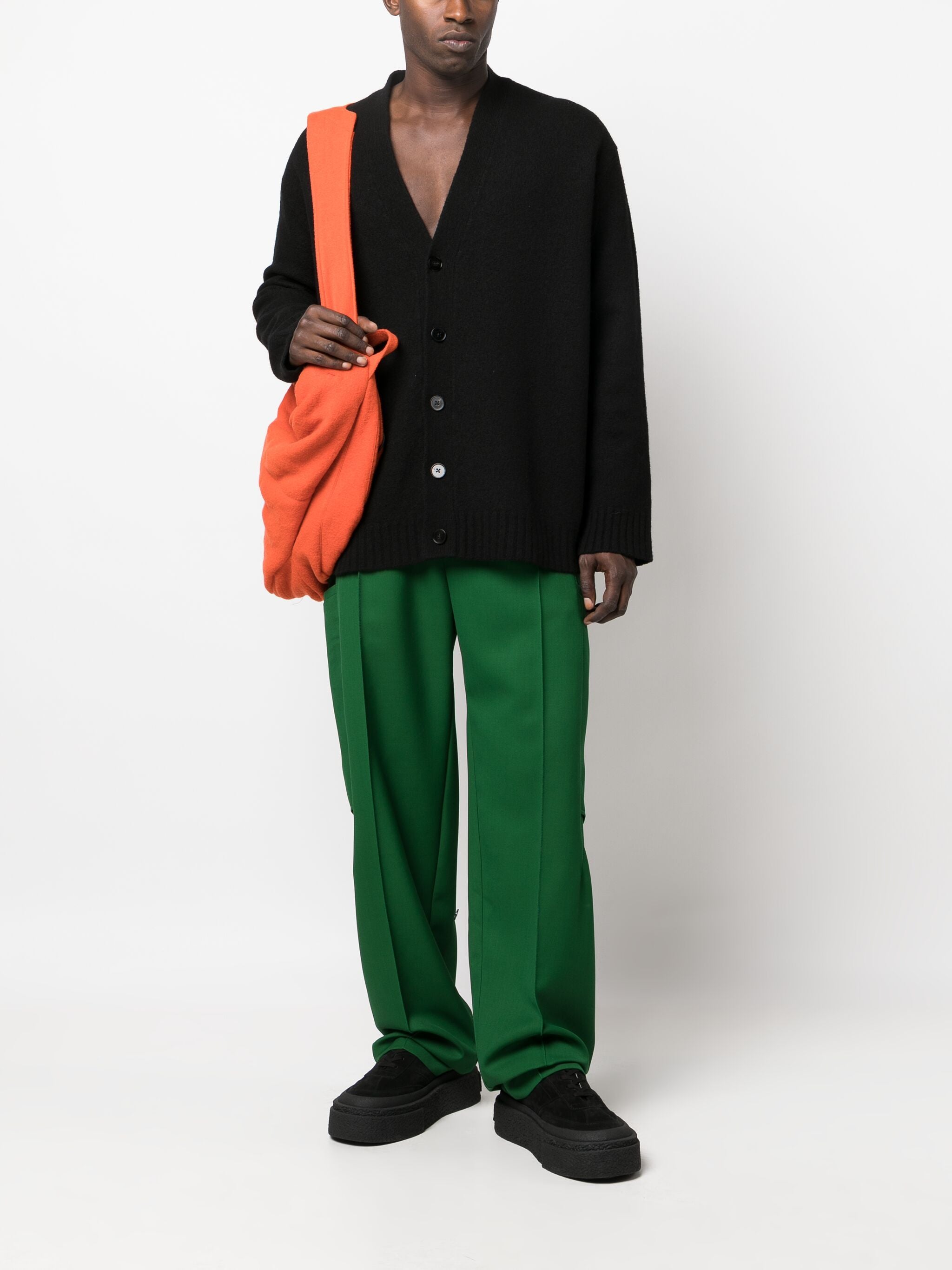 JIL SANDER Oversized Boxy Wool Cotton Cardigan