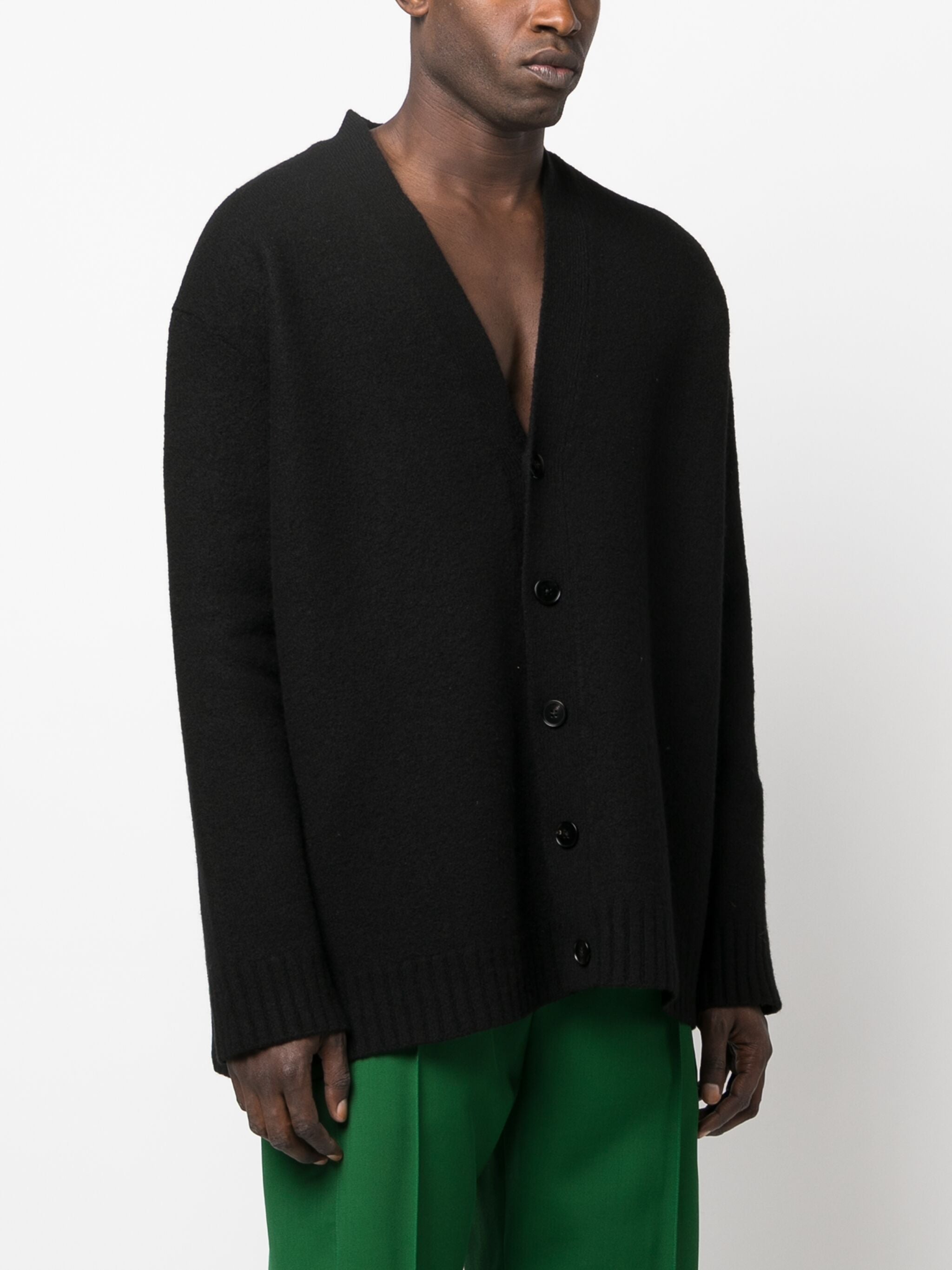 JIL SANDER Oversized Boxy Wool Cotton Cardigan