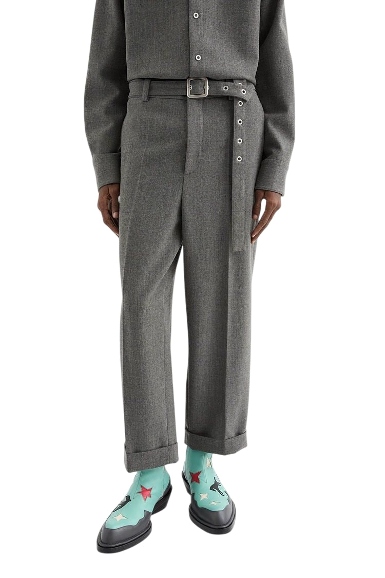 JIL SANDER Belted Canvas Trousers for Men - FW25 Collection