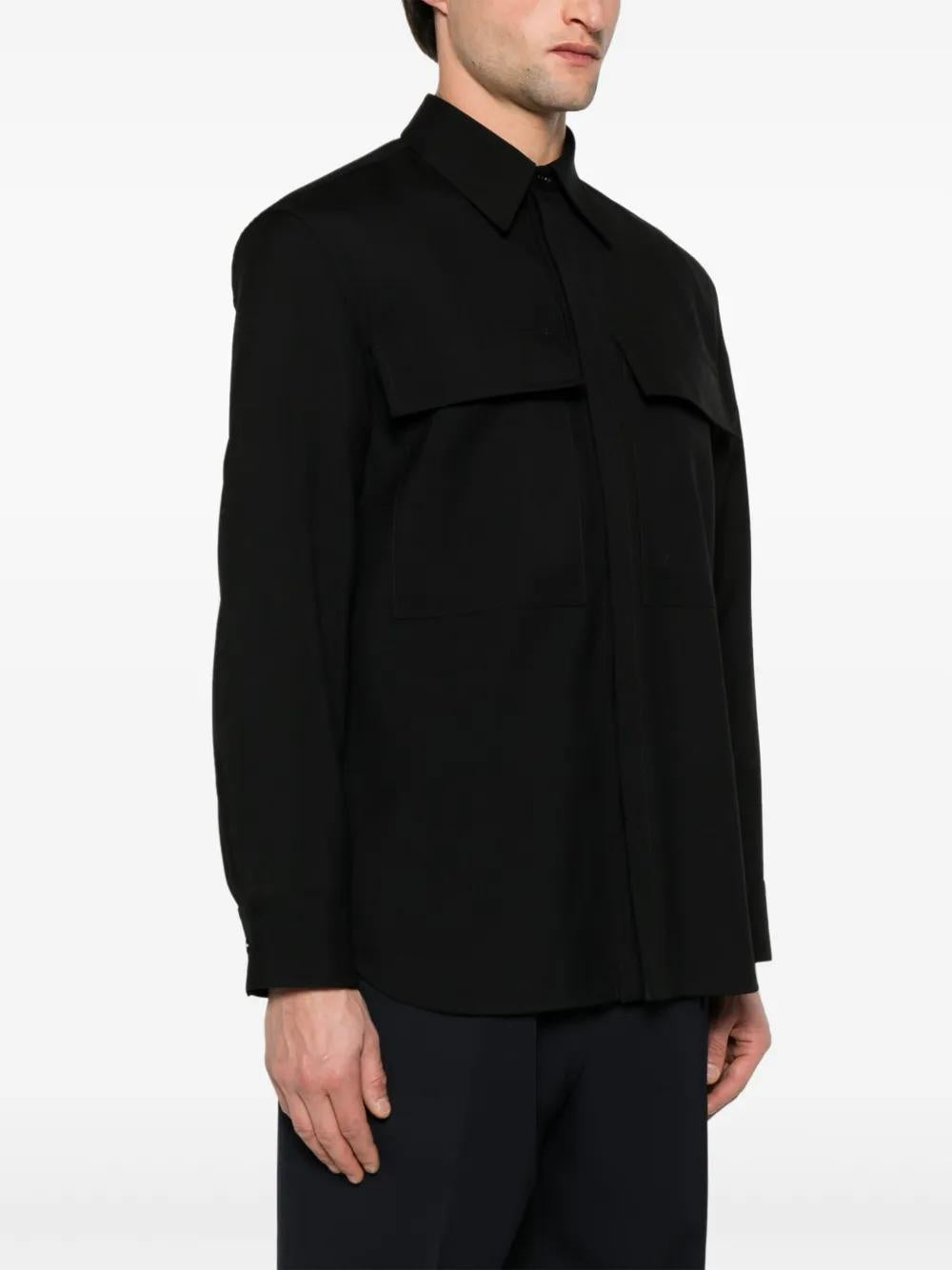 JIL SANDER Classic Wool Shirt with Pockets - FW25