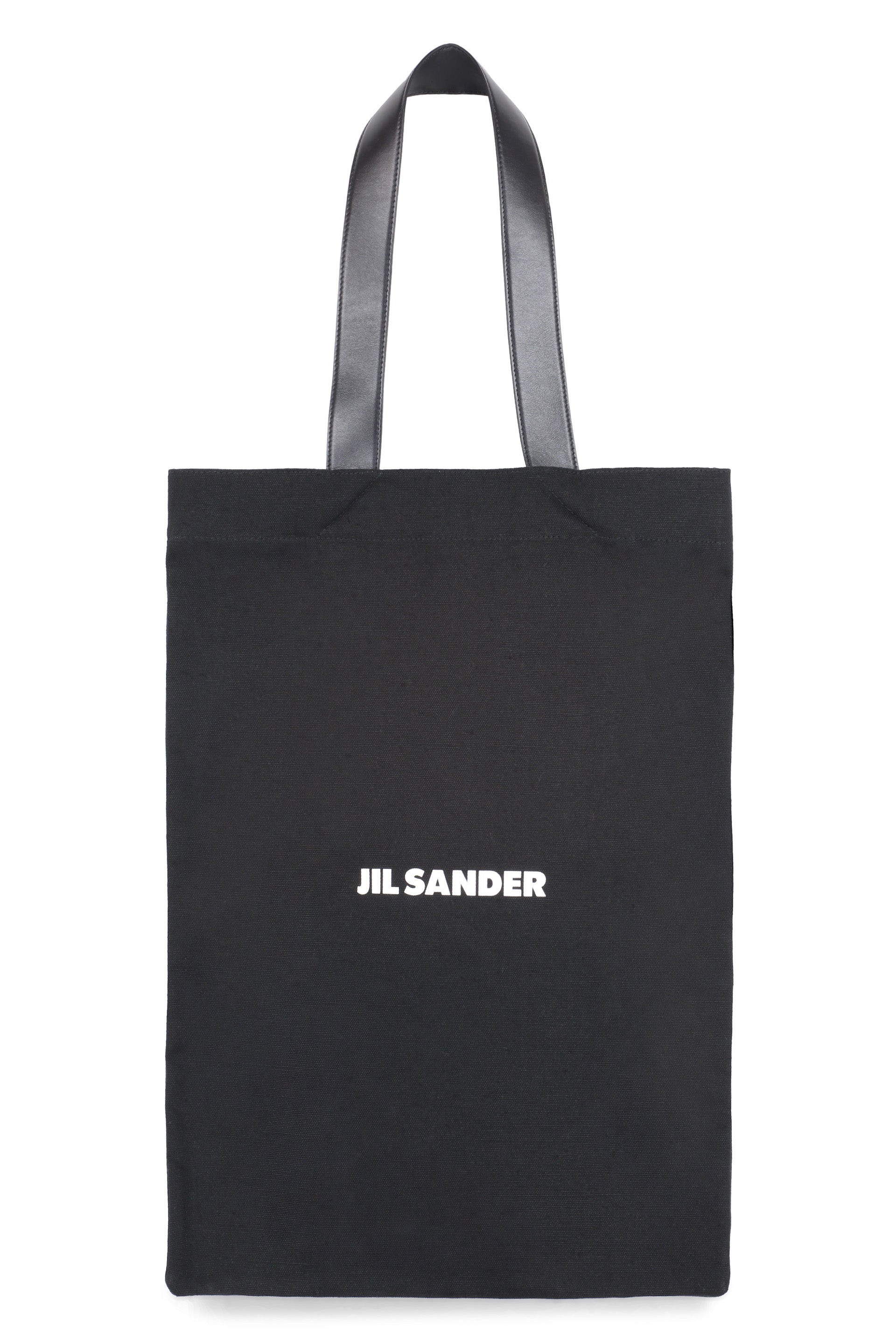 JIL SANDER Mini Black Canvas Shopping Handbag