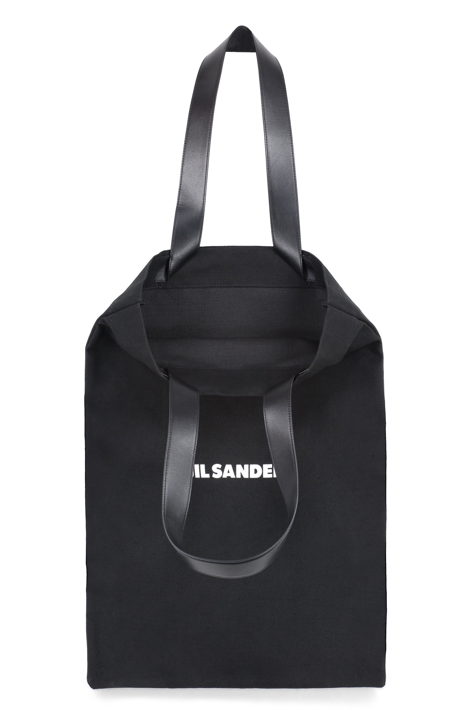 JIL SANDER Mini Black Canvas Shopping Handbag