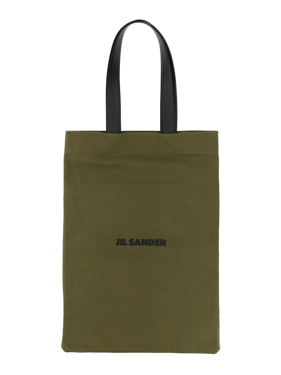 JIL SANDER Tote Handbag with Logo and Double Leather Handle