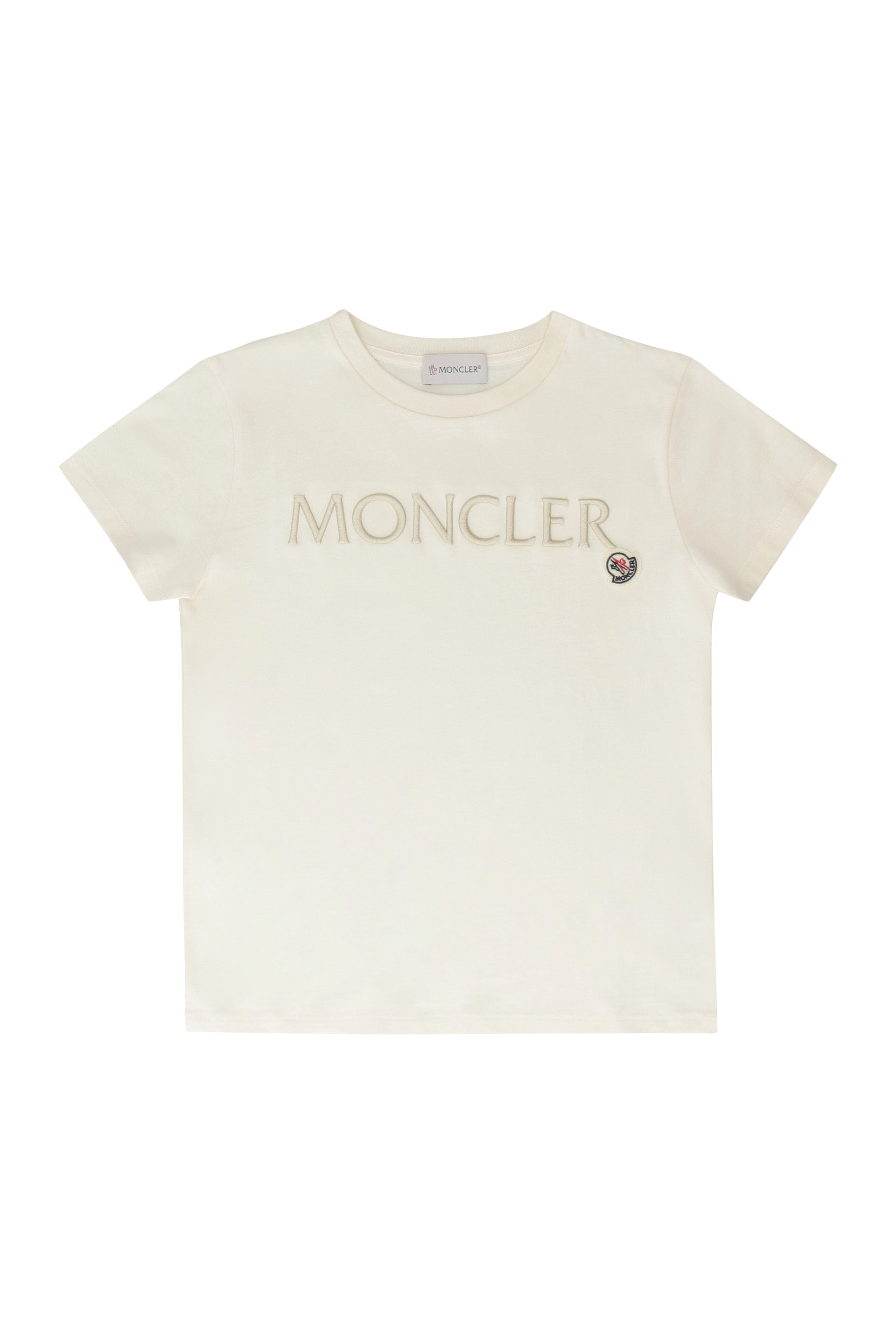 MONCLER KIDS Mini Cotton Crew-Neck T-Shirt with Embossed Logo for Girls