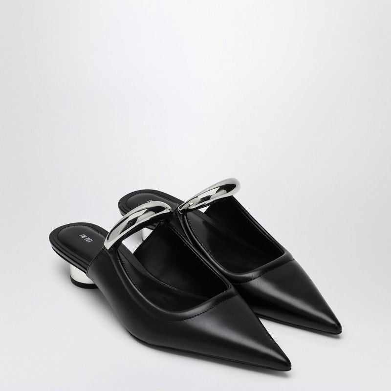 JW PEI Pointed Design Perforated Clogs with Low Block Heel