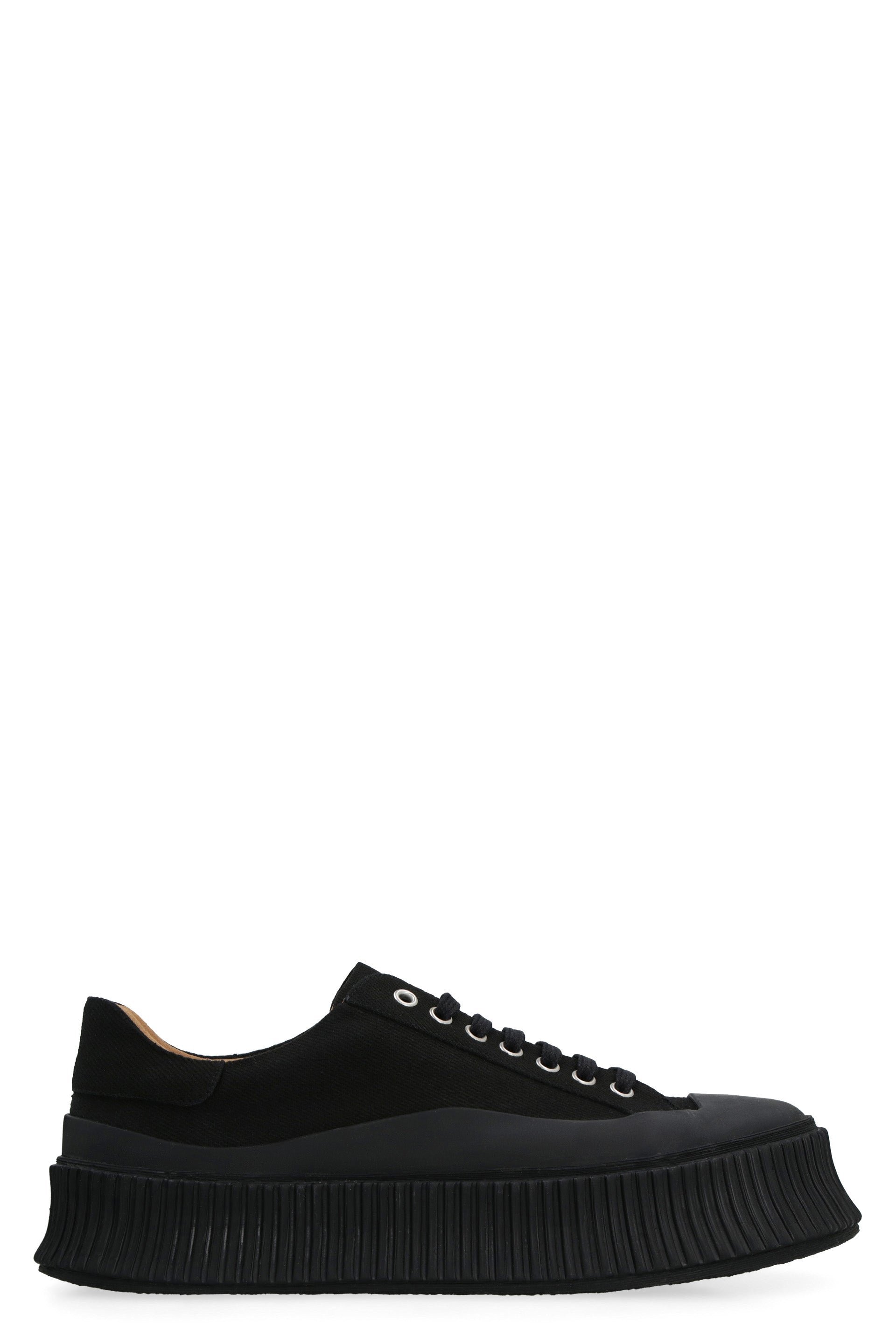JIL SANDER Low Laced Sneakers with Vulcanized Rubber Sole