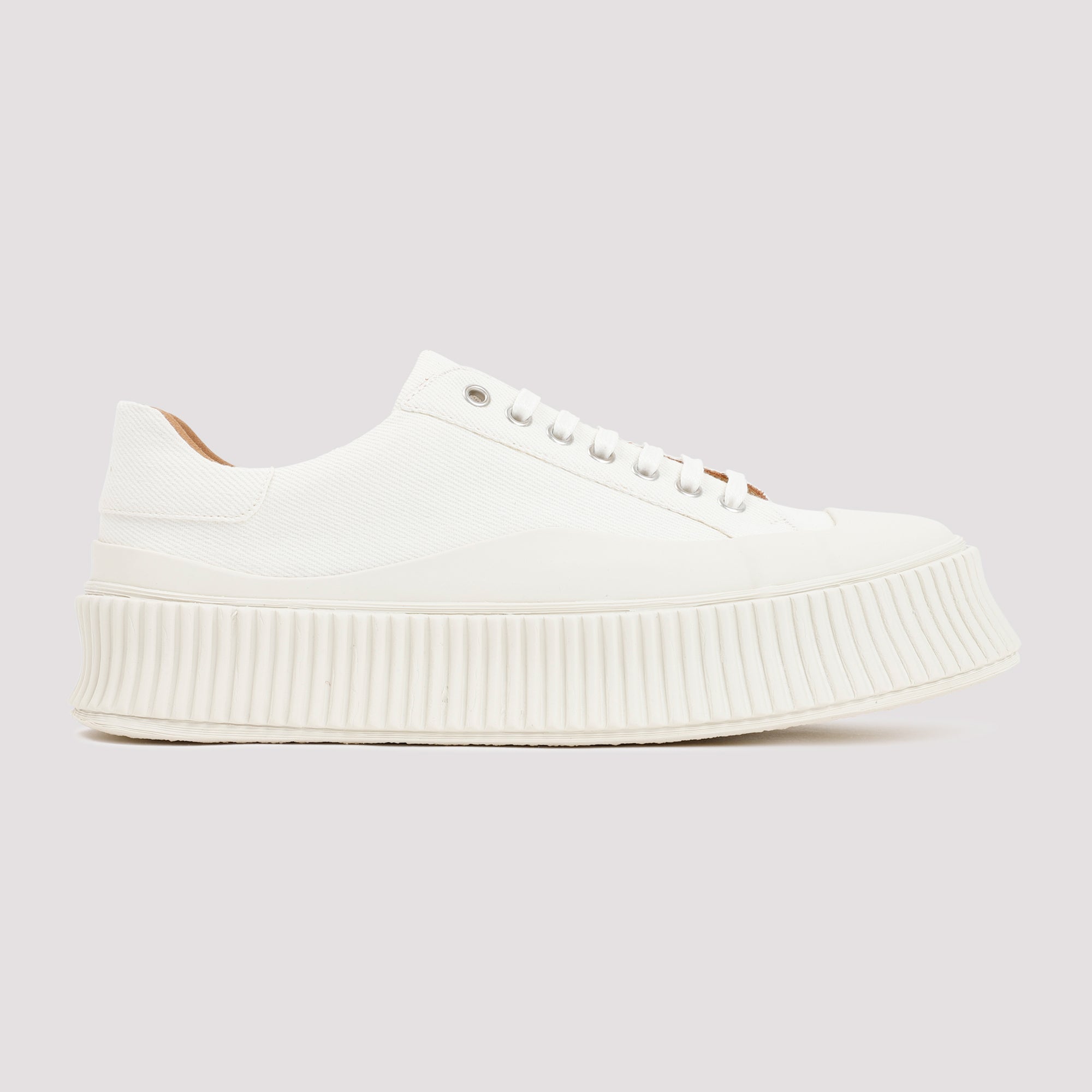 JIL SANDER Low Laced Sneakers with Vulcanized Rubber Sole