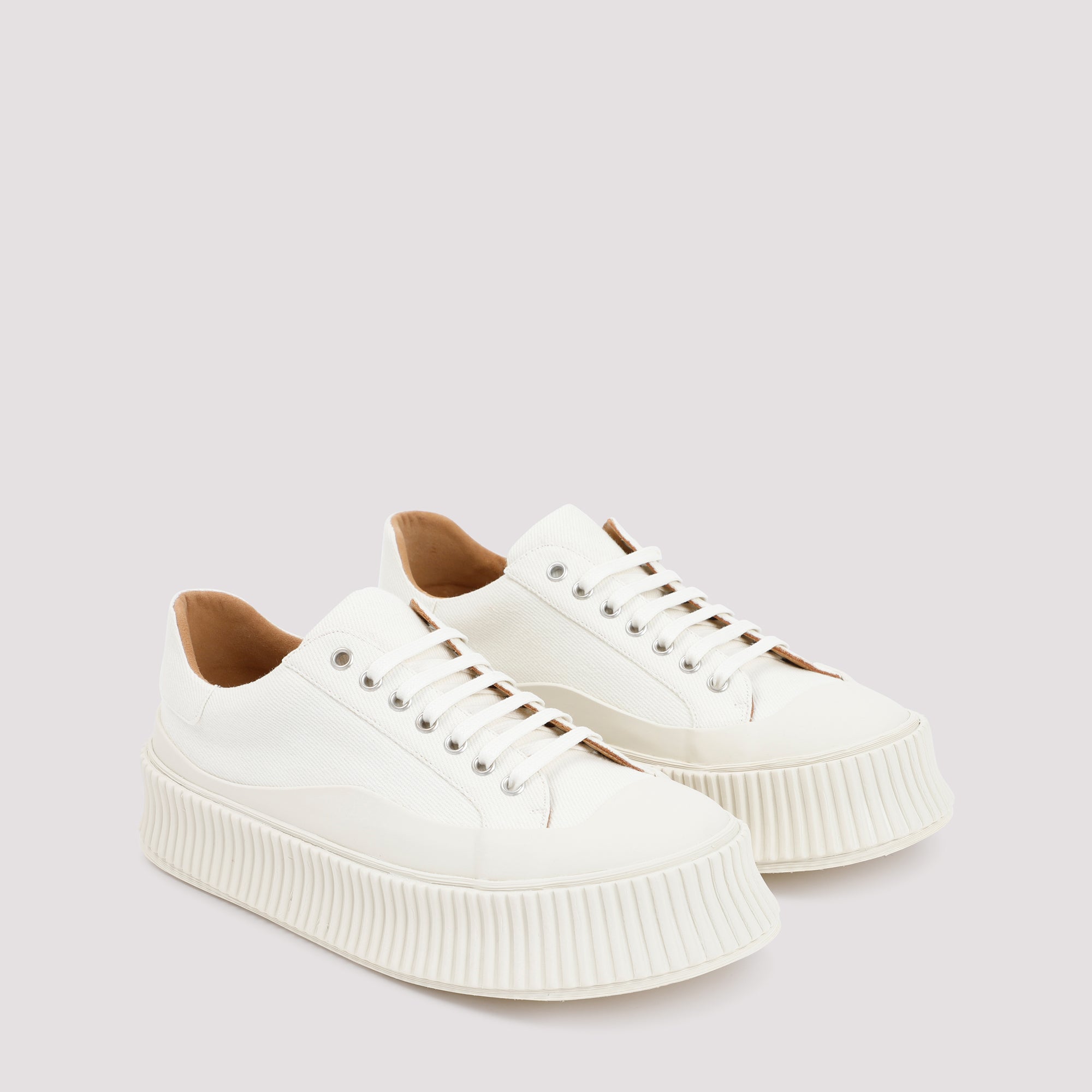 JIL SANDER Low Laced Sneakers with Vulcanized Rubber Sole
