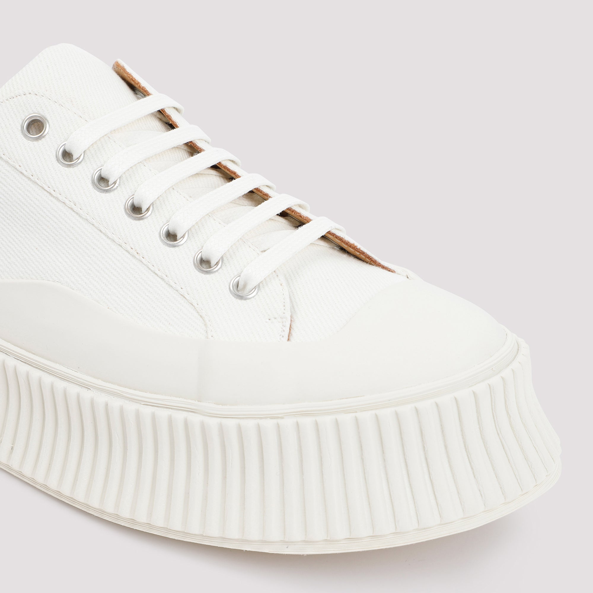 JIL SANDER Low Laced Sneakers with Vulcanized Rubber Sole