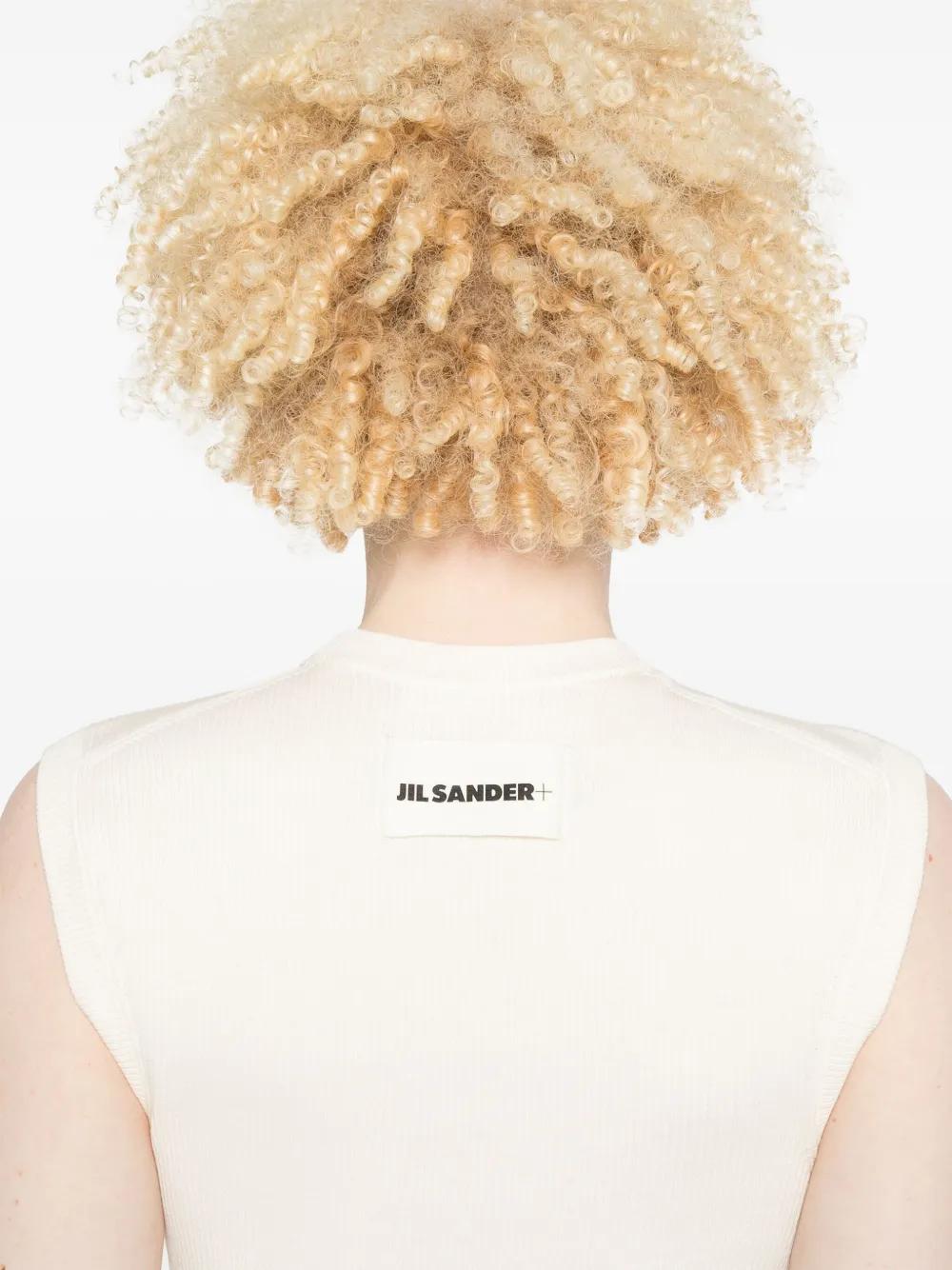 JIL SANDER Natural Long Ribbed Dress
