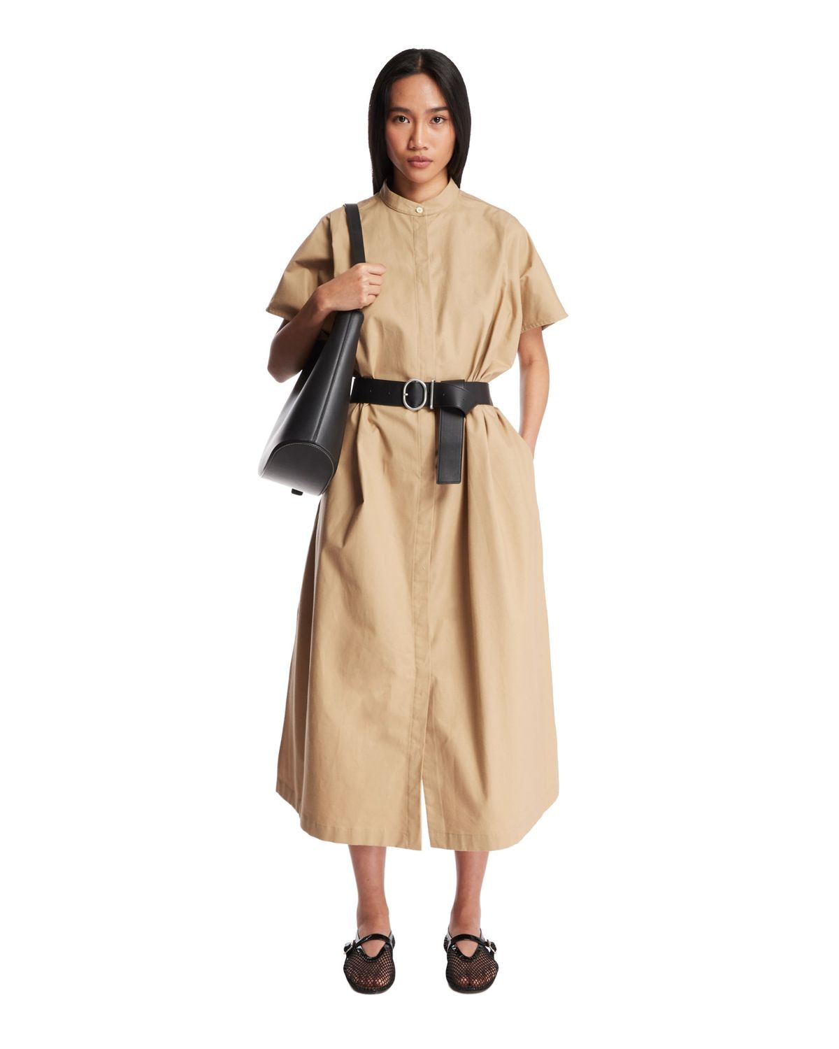 JIL SANDER Mini Dress with Brown Belt