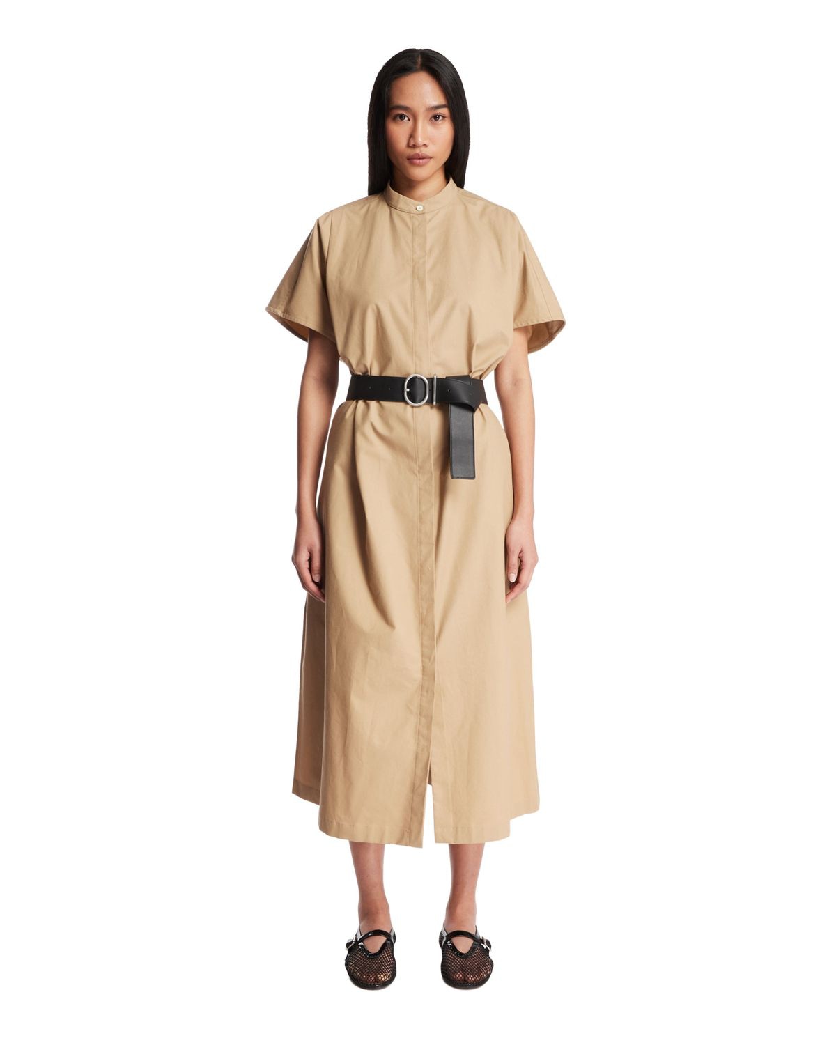 JIL SANDER Mini Dress with Brown Belt