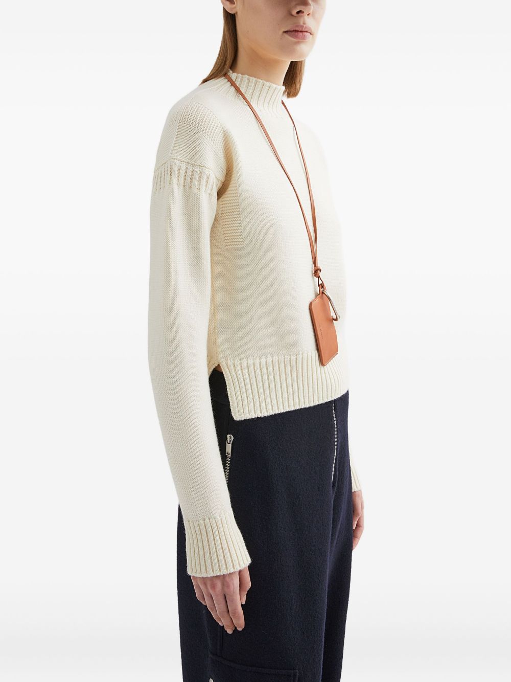 JIL SANDER Wool Sweater with Round Neck and Long Sleeves