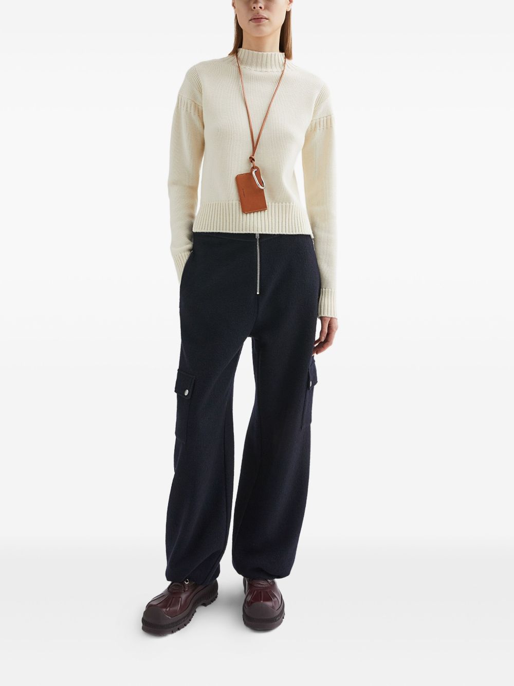 JIL SANDER Wool Sweater with Round Neck and Long Sleeves