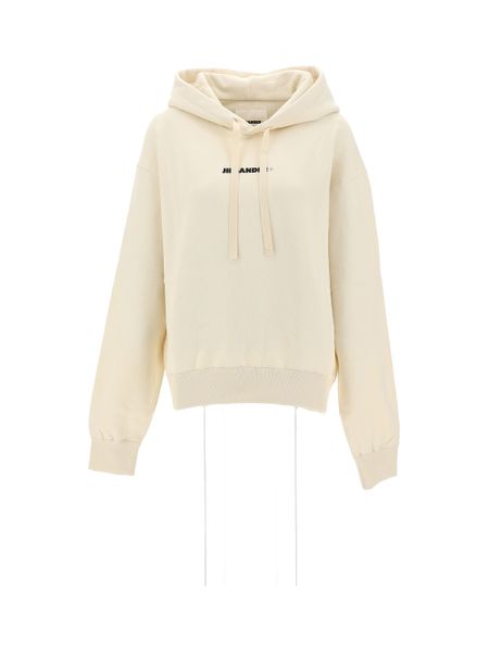 JIL SANDER Ribbed Cotton Hoodie for Women - Fall/Winter 2023