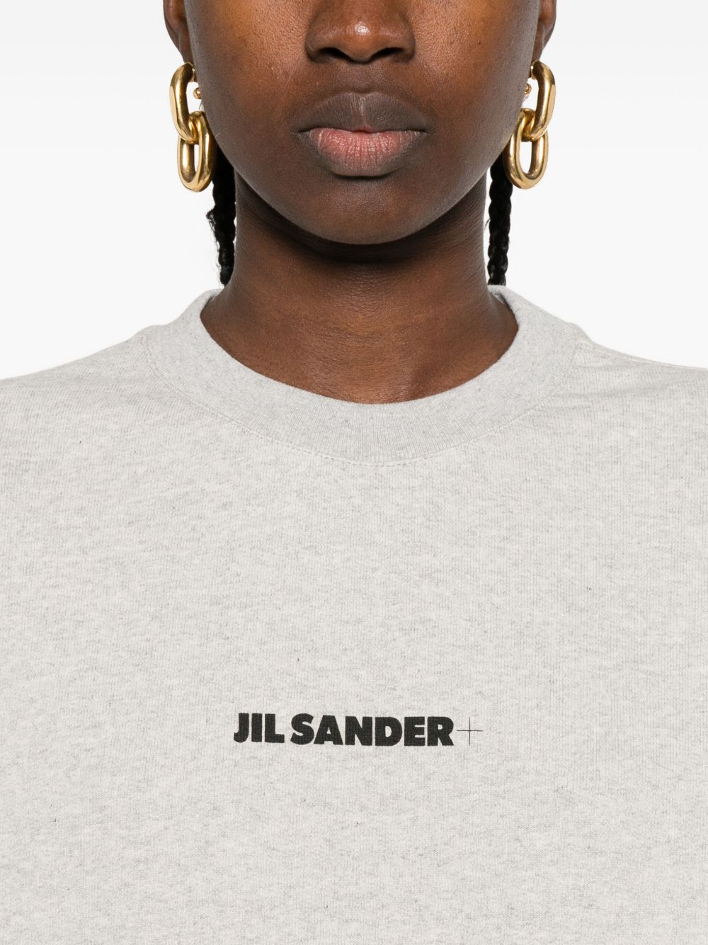JIL SANDER Embroidered Logo Crew Neck Sweater
