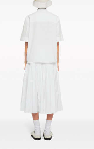 JIL SANDER Pleated Belted Midi Skirt