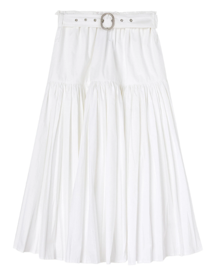 JIL SANDER Pleated Belted Midi Skirt