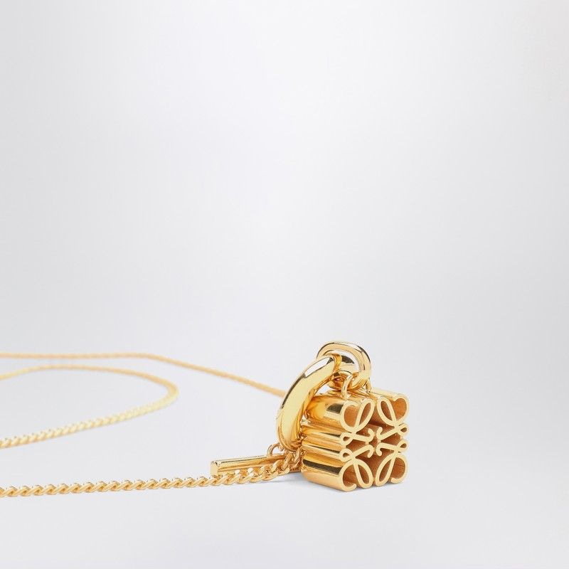 LOEWE Gold-Plated Silver Anagram Pendant Necklace