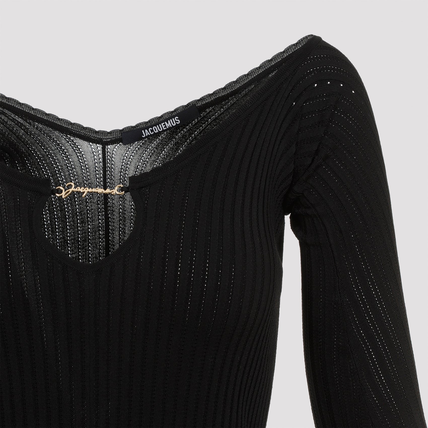 JACQUEMUS Elegant Scalloped Neckline Mini Dress