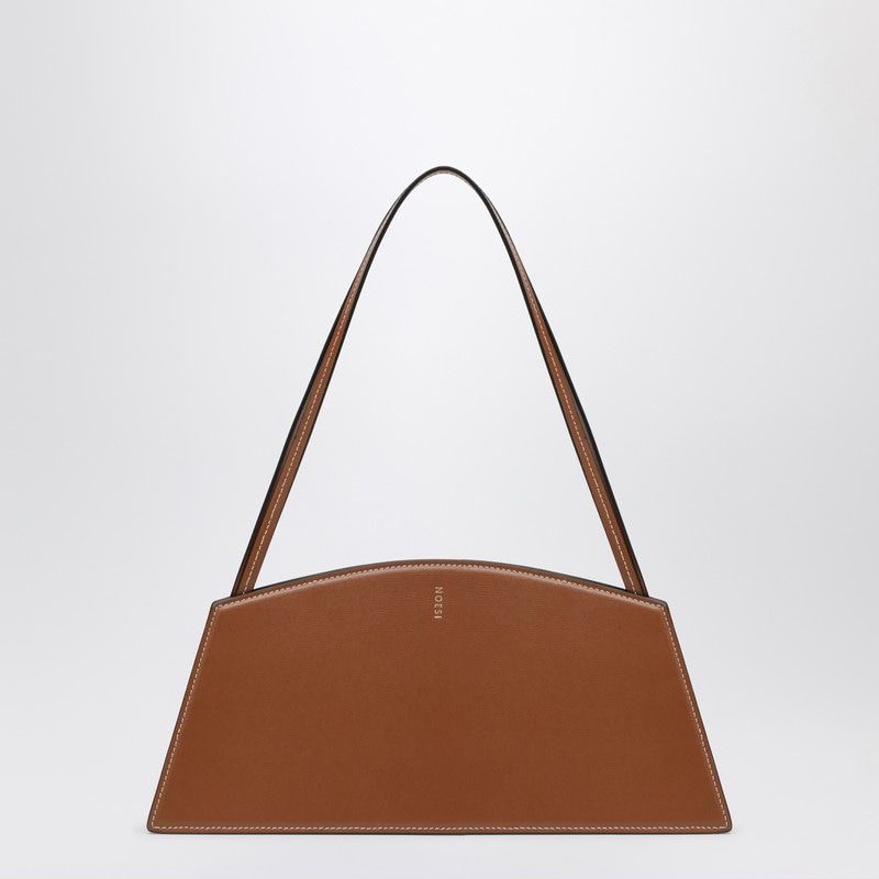 NOESI Elongated Leather Handbag with Magnetic Closure
