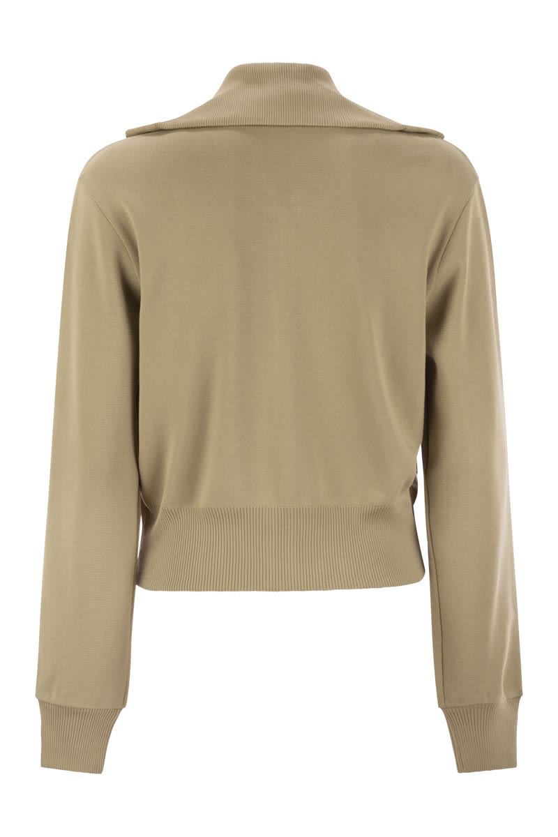 AUTRY Knit Tennis-Style Zip Sweatshirt (Regular Fit)