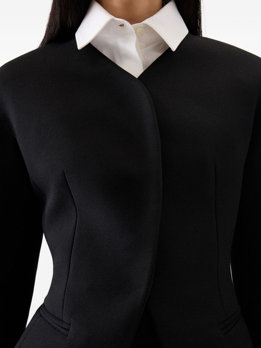 JACQUEMUS Mini Blazer Jacket with Curved Hem