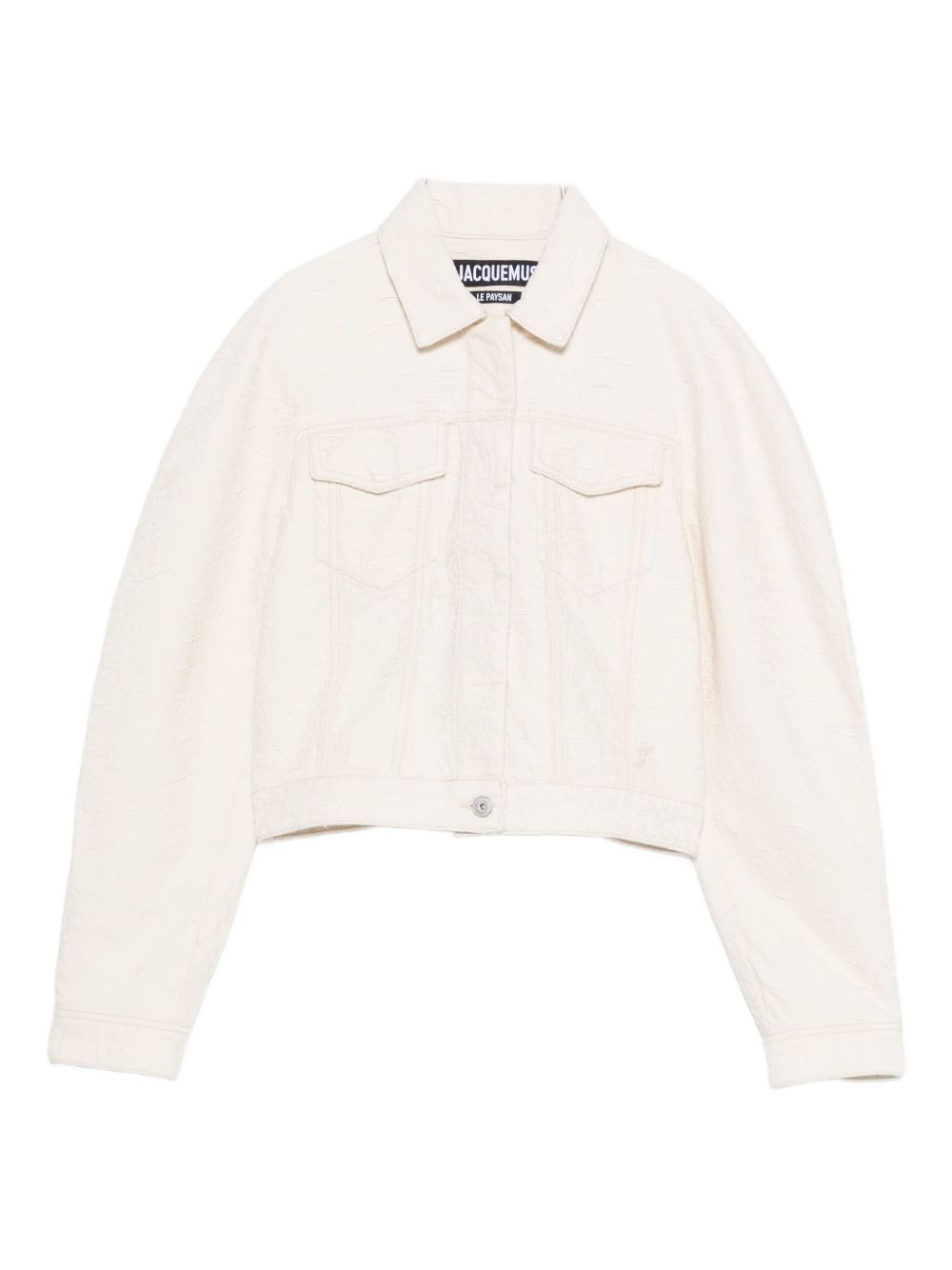 JACQUEMUS Cropped Denim Jacket with Classic Collar for Women