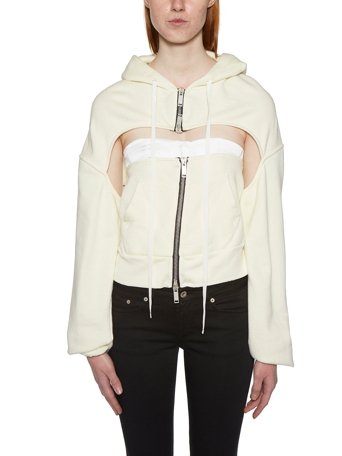 BEN TAVERNITI UNRAVEL Women's Mini Two-Piece Printed Cotton Sweatshirt with Corset