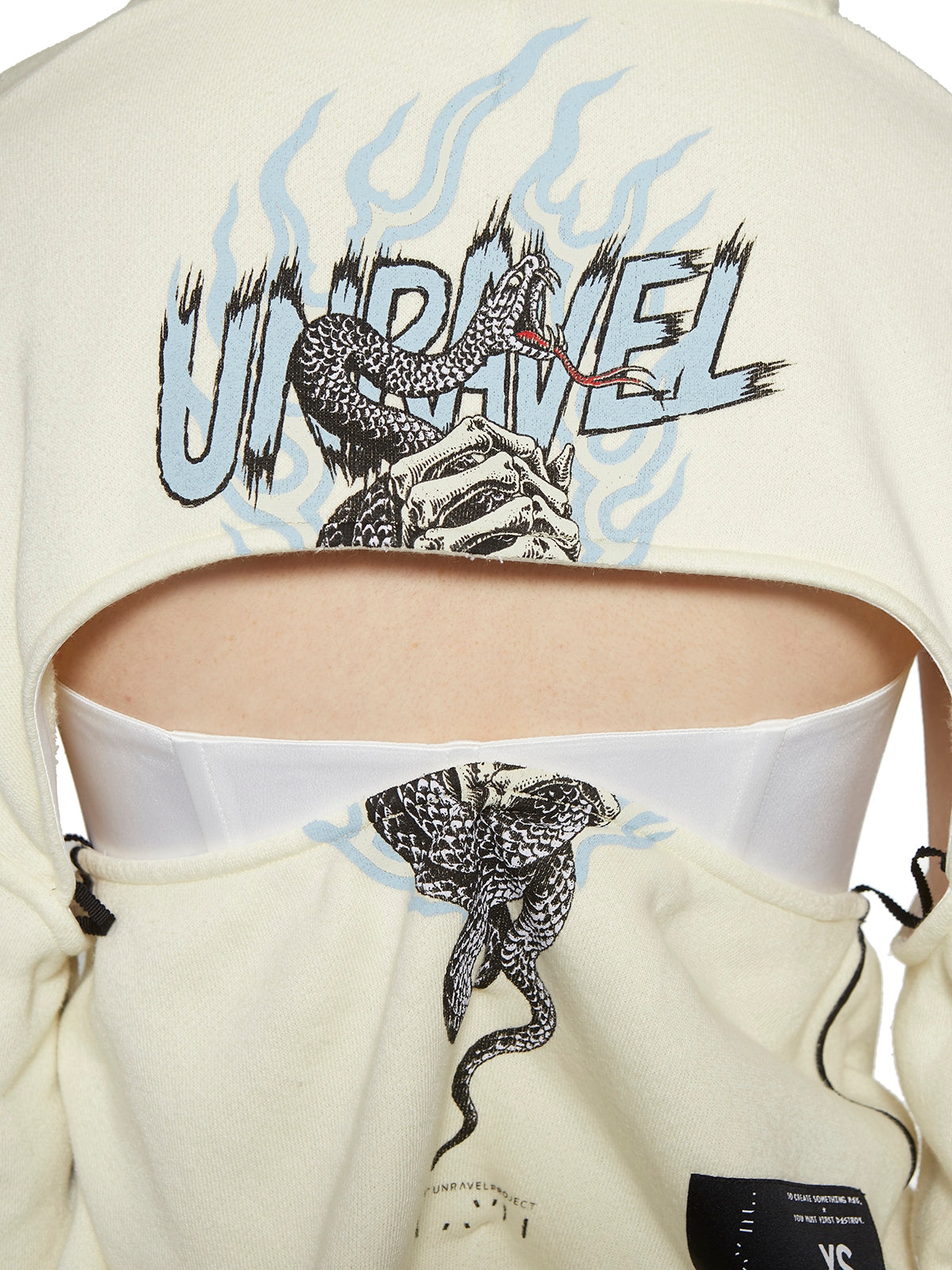 BEN TAVERNITI UNRAVEL Women's Mini Two-Piece Printed Cotton Sweatshirt with Corset