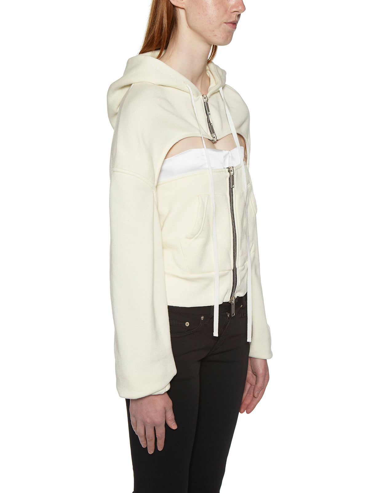 BEN TAVERNITI UNRAVEL Women's Mini Two-Piece Printed Cotton Sweatshirt with Corset