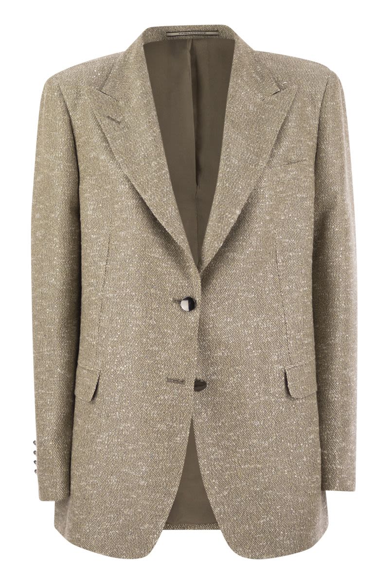 TAGLIATORE Two-Button Mini Jacket with Micro Sequins