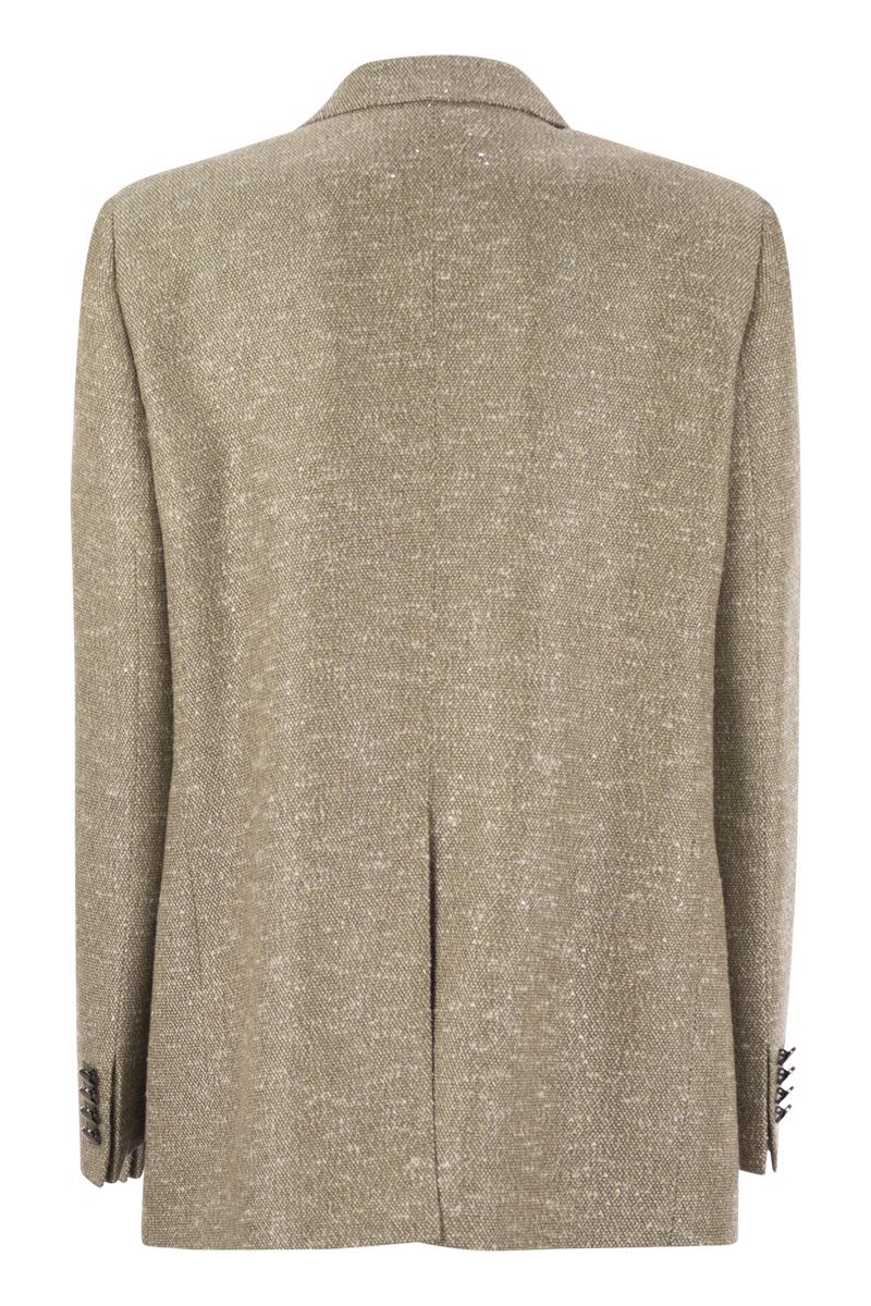 TAGLIATORE Two-Button Mini Jacket with Micro Sequins